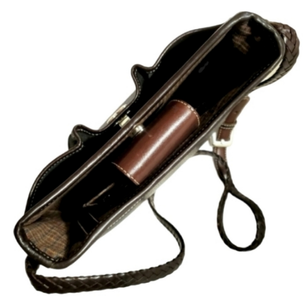 SOLD Brighton Leather Black Chocolate Shoulder Crossbody Bag Felicity - Picture 5 of 9